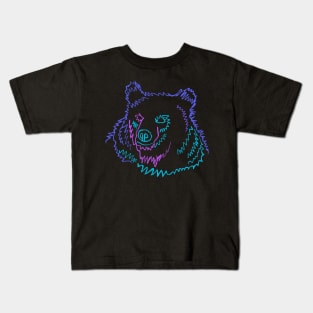 Neon Bear Outline Kids T-Shirt